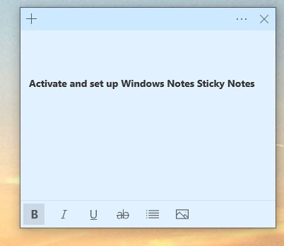 Activate and set up Windows Notes Sticky Notes Foto