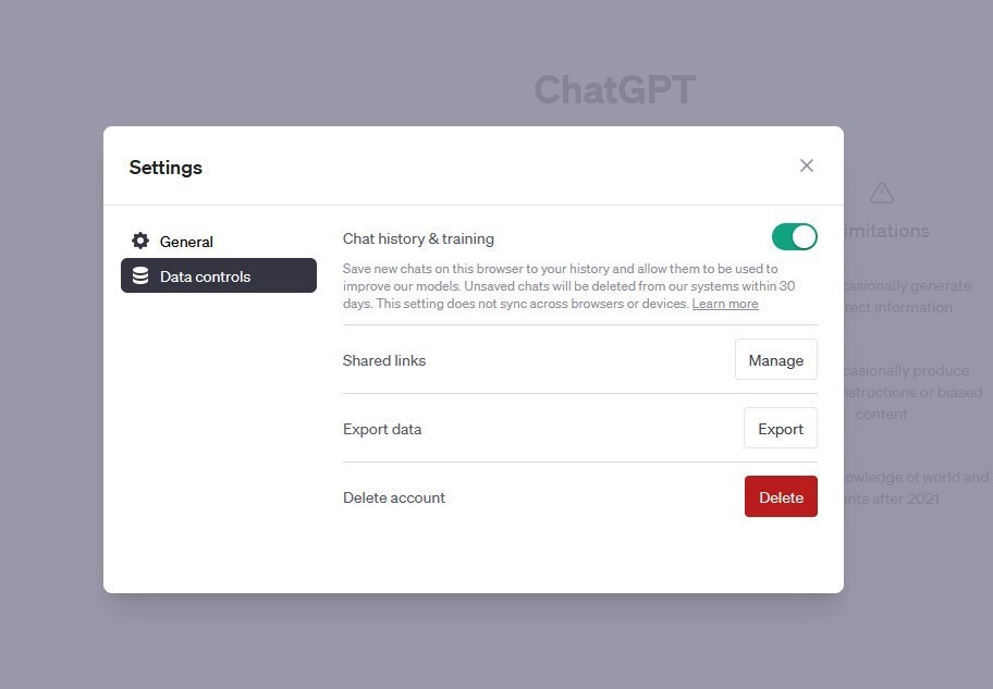 ChatGPT zeigt keinen Chatverlauf. So siehst Du Unterhaltungen, Chats. Foto